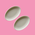 2 ovale schaaltjes (ø 20 cm)